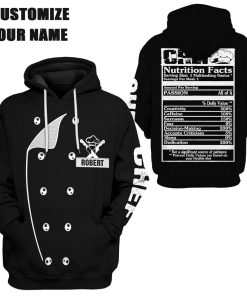 Gearhuman 3D Chef Black Uniform Custom Name Tshirt Hoodie Apparel GB010216 3D Apparel