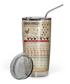Gearhuman 3D Chicken Knowledge Custom Design Insulated Vacuum Tumbler GW13106 Tumbler Short 20oz