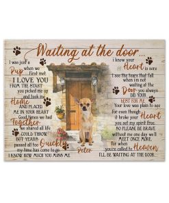 Gearhuman 3D Chihuahua Waiting At The Door Custom Name Canvas GK290113 Canvas 1 Piece Non Frame M