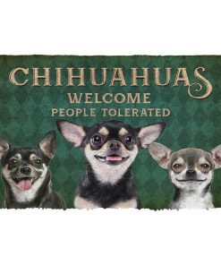 Gearhuman 3D Chihuahuas Welcome People Tolerated Doormat GK260133 Doormat Doormat S(15,8''x23,6'')