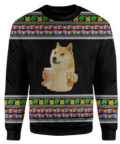 Gearhuman 3D Choccy Milk Meme Doge Ugly Sweater Custom Sweatshirt Apparel GV09096 Sweatshirt Sweatshirt S 