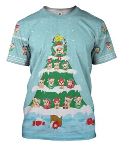 Gearhuman 3D Christmas Corgi Custom Tshirt Apparel GJ07105 3D T-shirt T-Shirt S 