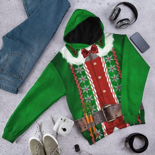 Gearhuman 3D Christmas Elf Custom Hoodie Apparel GW06104 3D Apparel