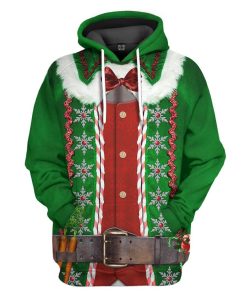 Gearhuman 3D Christmas Elf Custom Hoodie Apparel GW06104 3D Apparel Hoodie S 