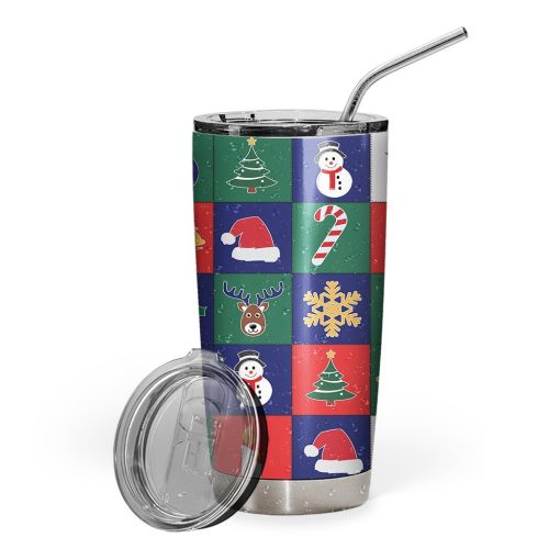 Gearhuman 3D Christmas Icon Design Vacuum Insulated Tumbler GJ07103 Tumbler Short 20oz