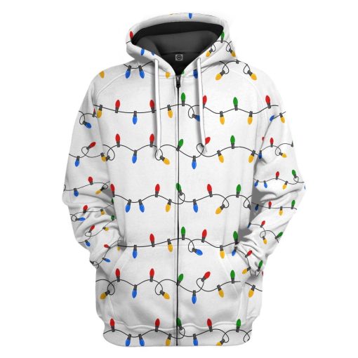 Gearhuman 3D Christmas Light Custom Tshirt Hoodie Apparel GC06114 3D Apparel Zip Hoodie S