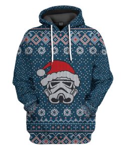 Gearhuman 3D Christmas Mask Santa Ugly Sweater Red Custom Hoodie Apparel GC07101 3D Apparel Hoodie S 