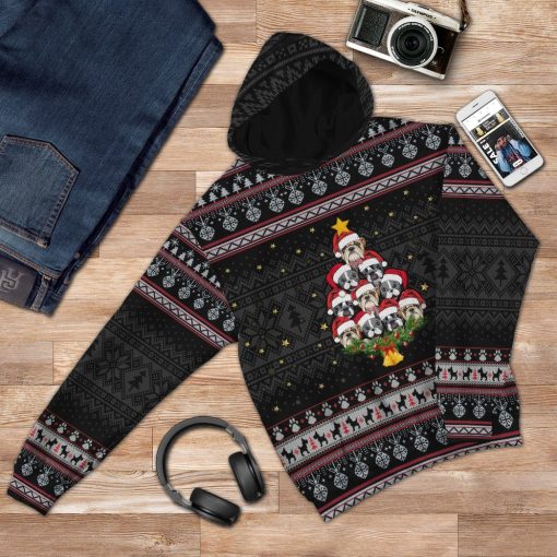 Gearhuman 3D Christmas Pitbull Custom Tshirt Hoodie Apparel GJ15107 3D Apparel