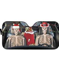 Gearhuman 3D Christmas Skeleton Couple Custom Car Auto Sunshade GW07107 Auto Sunshade 57''x27.5'' 