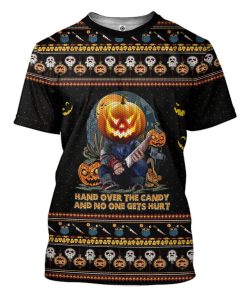 Gearhuman 3D Chucky Trick Or Treat Ugly Sweatshirt Custom Tshirt Apparel GW280811 3D T-shirt T-Shirt S 