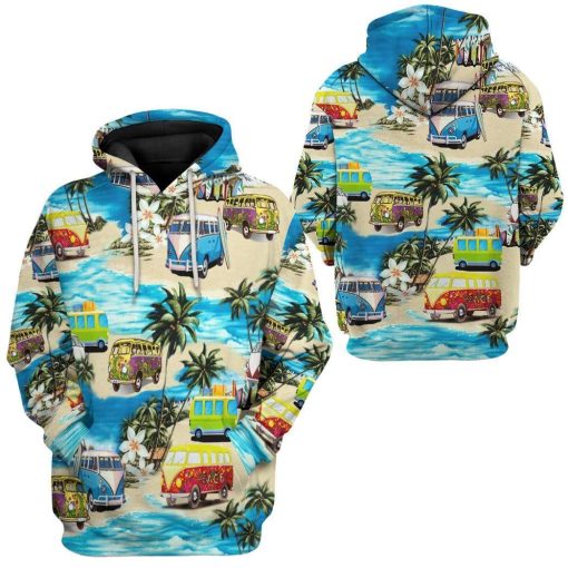Gearhuman 3D Classic Retro Campervan Custom Hoodie Apparel GV180816 3D Custom Fleece Hoodies
