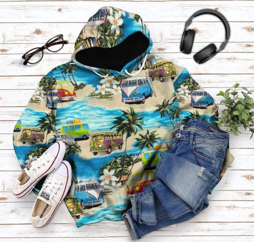 Gearhuman 3D Classic Retro Campervan Custom Hoodie Apparel GV180816 3D Custom Fleece Hoodies