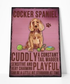 Gearhuman 3D Cocker Spaniel Dog Vintage Quotes Custom Canvas GW010315 Canvas 1 Piece Non Frame M