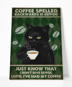 Gearhuman 3D Coffee Spelled Black Cat Custom Canvas GB19012 Canvas 1 Piece Non Frame M