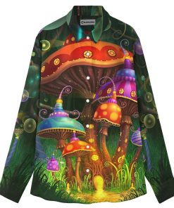 Gearhuman 3D Colorful Mushroom Linen Shirt For Woman GV30099 Linen Shirt Linen Shirt S 