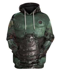 Gearhuman 3D Cosplay Doom Slayer Doomguy Custom Fleece Hoodies Apparel GT12034 3D Custom Fleece Hoodies Hoodie S 