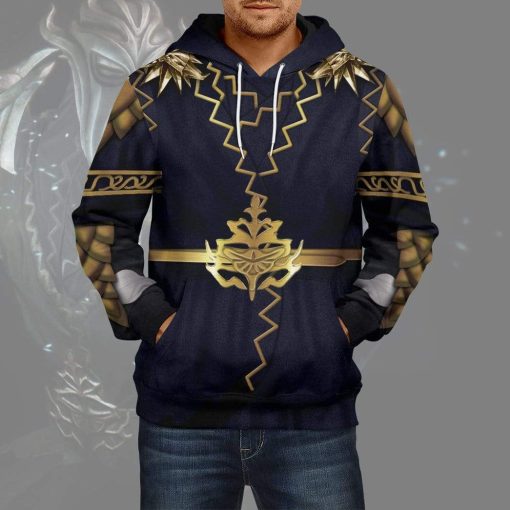 Gearhuman 3D Cosplay Skyrim Miraak Custom Hoodies Apparel GA27021 3D Custom Fleece Hoodies