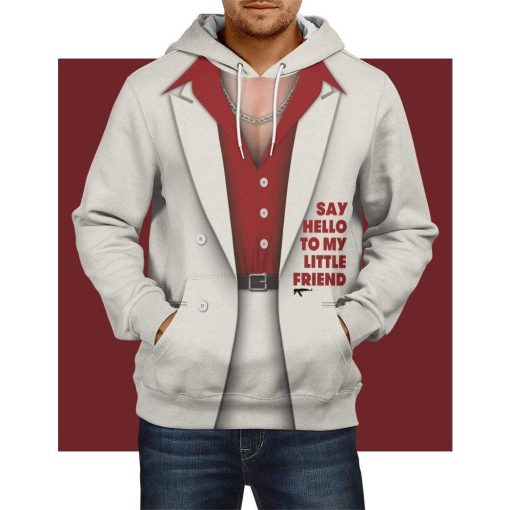 Gearhuman 3D Cosplay Tony Montana Custom Fleece Hoodies Apparel GT06034 3D Custom Fleece Hoodies