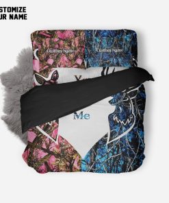 Gearhuman 3D Couple Hunting Custom Name Bedding Set GB14012 Bedding Set Twin 3PCS 