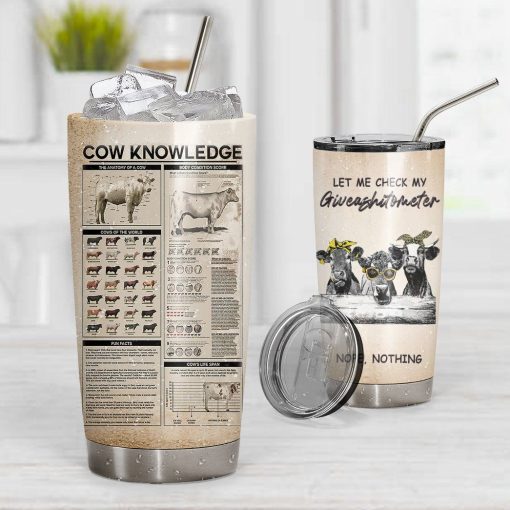 Gearhuman 3D Cow Knowledge Giveashitometer Custom Tumbler GB01021 Tumbler