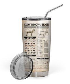 Gearhuman 3D Cow Knowledge Giveashitometer Custom Tumbler GB01021 Tumbler Short 20oz