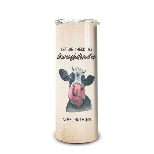 Gearhuman 3D Cow Knowledge Giveashitometer Custom Tumbler GB22015 Tumbler Long 20oz