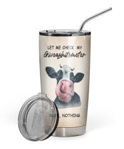 Gearhuman 3D Cow Knowledge Giveashitometer Custom Tumbler GB22015 Tumbler Short 20oz