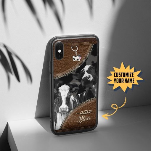 Gearhuman 3D Cow Leather Custom Name Phonecase GB030311 Glass Phone Case