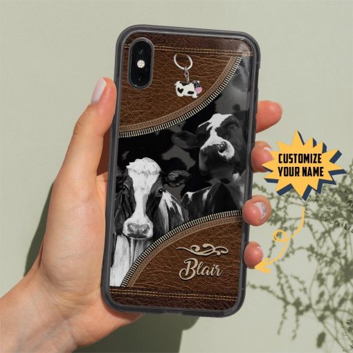 Gearhuman 3D Cow Leather Custom Name Phonecase GB030311 Glass Phone Case