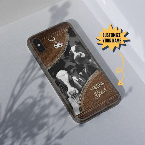 Gearhuman 3D Cow Leather Custom Name Phonecase GB030311 Glass Phone Case