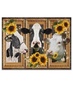 Gearhuman 3D Cow Sunflower Custom Canvas GB230219 Canvas 1 Piece Non Frame M