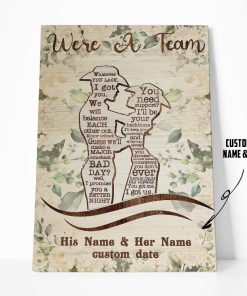 Gearhuman 3D Cowboy Couple We Are A Team Custom Name Date Canvas GW20013 Canvas 1 Piece Non Frame M
