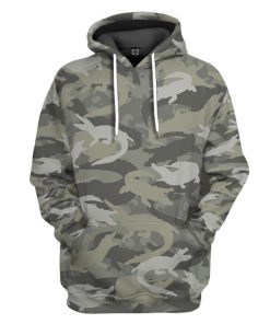 Gearhuman 3D Crocodile Camo Custom Tshirt Hoodie Apparel GV08128 3D Apparel Hoodie S 