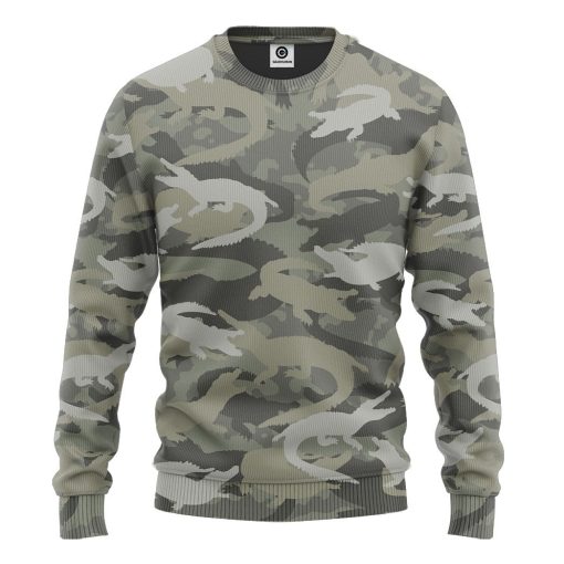 Gearhuman 3D Crocodile Camo Custom Tshirt Hoodie Apparel GV08128 3D Apparel Long Sleeve S