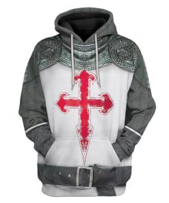 Gearhuman 3D Crusader Knight Armour Custom Hoodie Apparel GW200812 3D Custom Fleece Hoodies Hoodie S 