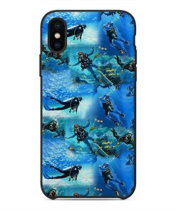 Gearhuman 3D Custom Glass Phone Case Cover Scuba Diving Hawaiian GB051116 Glass Phone Case Iphone X 