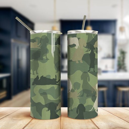 Gearhuman 3D Dachshund Camo Tumbler GK18029 Tumbler