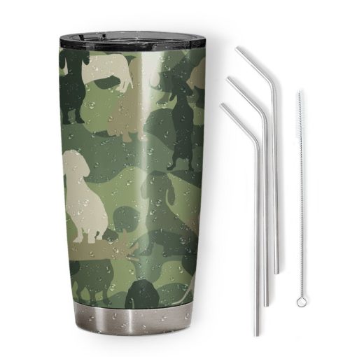 Gearhuman 3D Dachshund Camo Tumbler GK18029 Tumbler