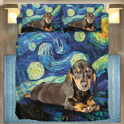 Gearhuman 3D Dachshund Starry Night Bedding Set GK05019 Combo Bedding