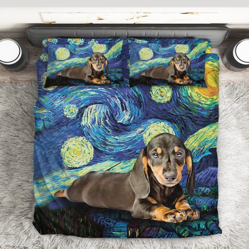 Gearhuman 3D Dachshund Starry Night Bedding Set GK05019 Combo Bedding