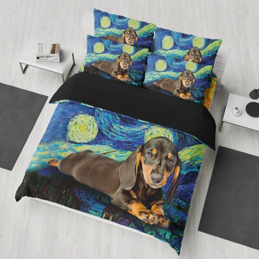 Gearhuman 3D Dachshund Starry Night Bedding Set GK05019 Combo Bedding