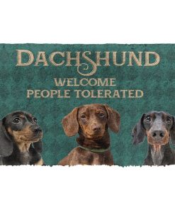 Gearhuman 3D Dachshund Welcome People Tolerated Doormat GK260132 Doormat Doormat S(15,8''x23,6'')