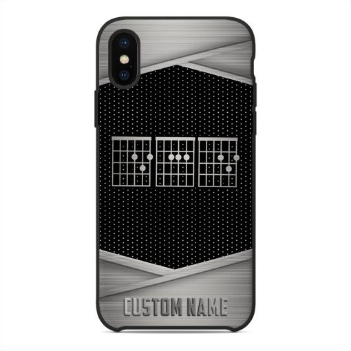 Gearhuman 3D Dad Guitar Silver Custom Name Phonecase GB04012 Glass Phone Case Iphone X