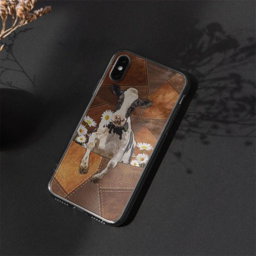 Gearhuman 3D Daisy Cow Leather Phonecase GB030316 Glass Phone Case