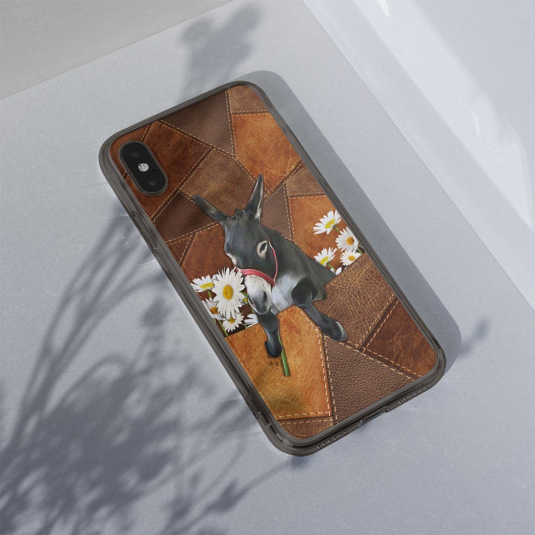 Gearhumans 3D Daisy Donkey Leather Phonecase 4 Gearhuman 3D Daisy Donkey Leather Phonecase GB030313 Glass Phone Case