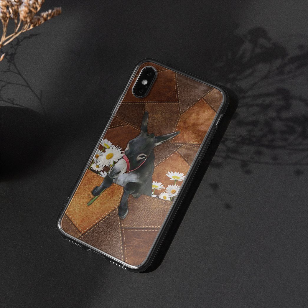 Gearhumans 3D Daisy Donkey Leather Phonecase 3 Gearhuman 3D Daisy Donkey Leather Phonecase GB030313 Glass Phone Case