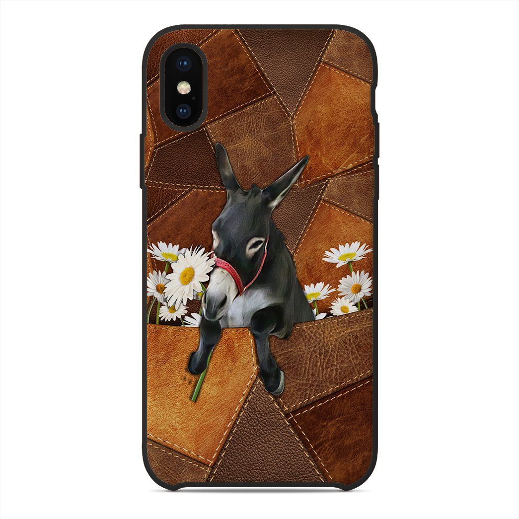 Gearhumans 3D Daisy Donkey Leather Phonecase 1 Gearhuman 3D Daisy Donkey Leather Phonecase GB030313 Glass Phone Case Iphone X