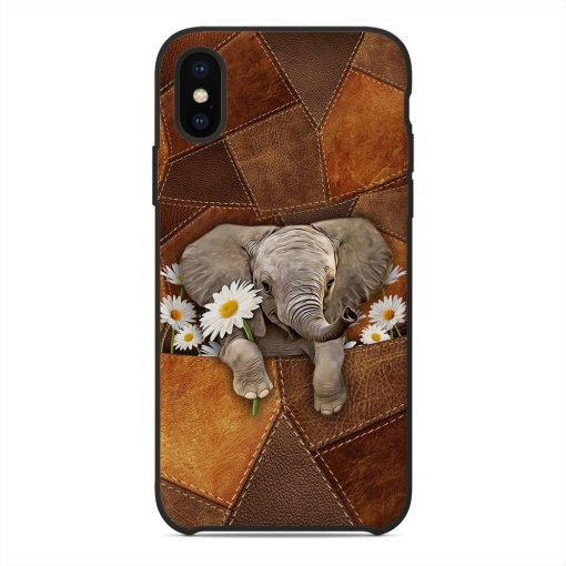 Gearhuman 3D Daisy Elephant Leather Phonecase GB030312 Glass Phone Case Iphone X