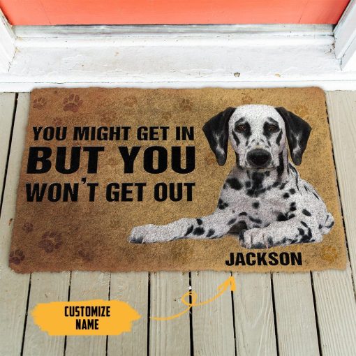 GearHuman 3D Dalmatian Custom Name Doormat GV22016 Doormat
