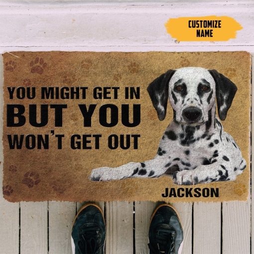 GearHuman 3D Dalmatian Custom Name Doormat GV22016 Doormat